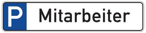 as1151_5459708974db9b9 Aluminium Parkplatzschild Mitarbeiter 110x520 mm geprägt