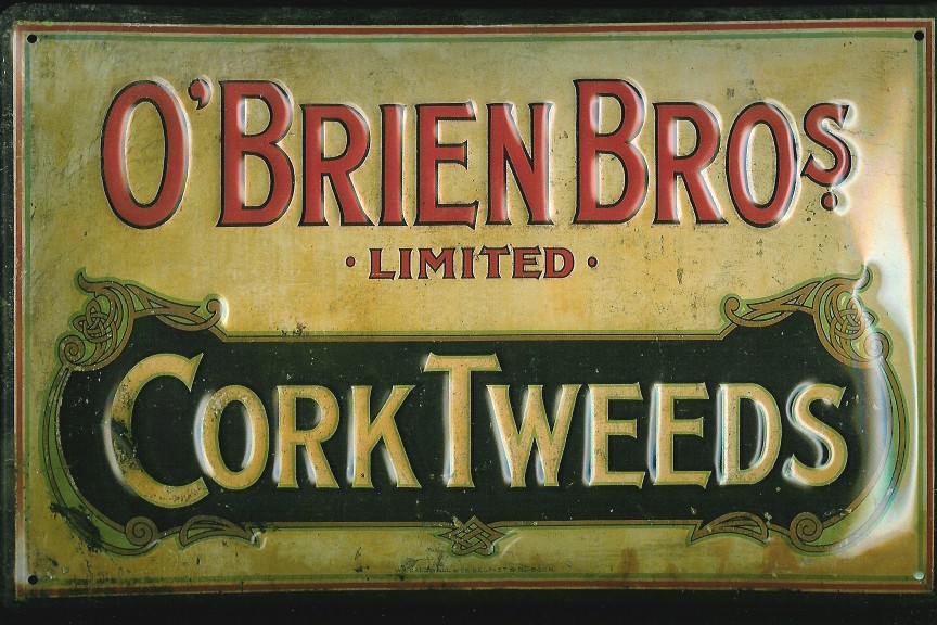 cork-tweeds-blechschild Blechschild Nostalgieschild O'Brien Cork Tweeds Irland