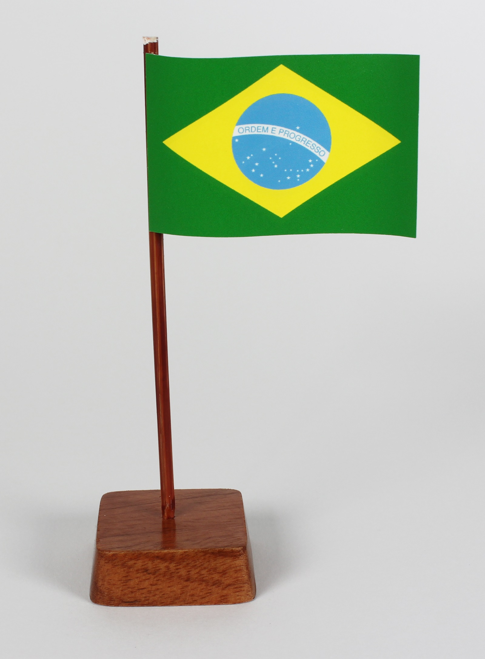 Mini Tischflagge Brasilien Höhe 13 cm Tischfähnchen