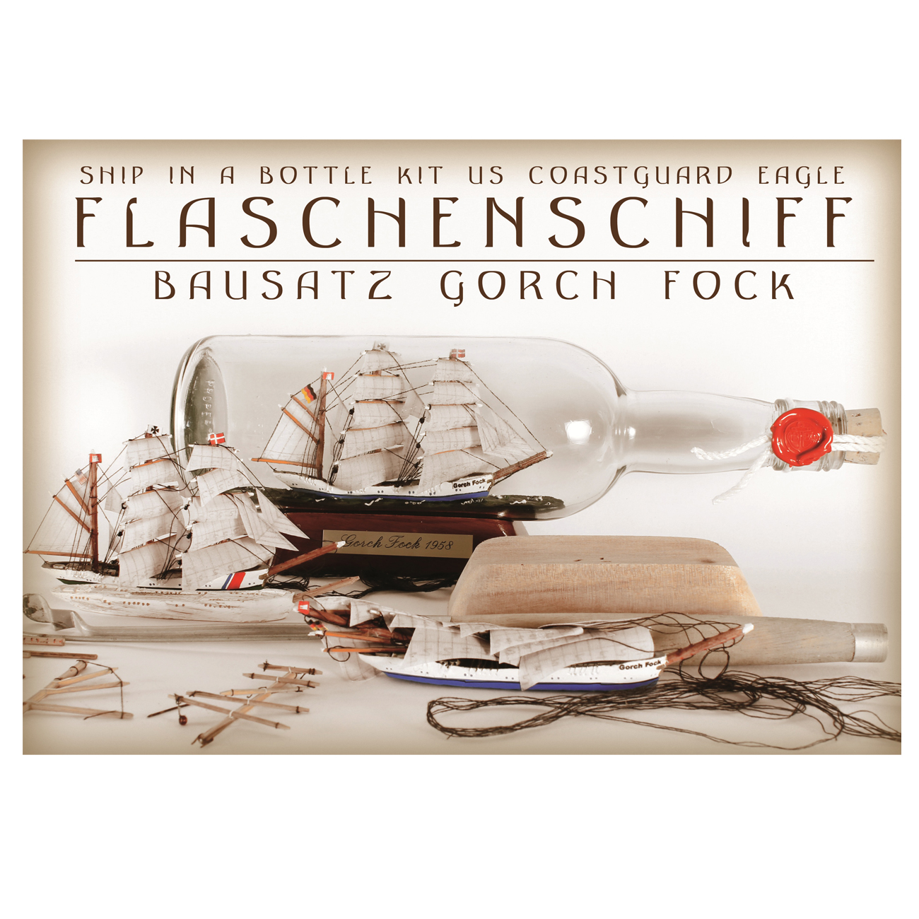 Buddelschiff Bausatz Gorch Fock