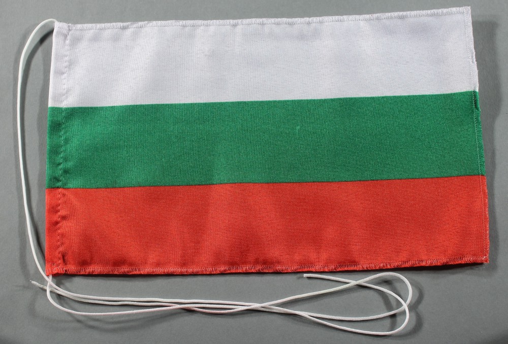 Tischflagge Bulgarien 25x15 cm optional mit Holz- oder Chromständer Tischfahne Tischfähnchen