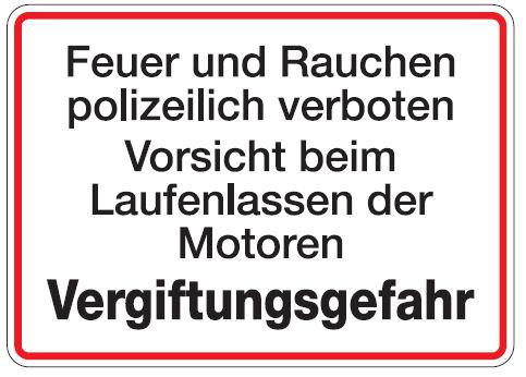 as525_25 Aluminium Schild Feuer und Rauchen polizeilich verboten Vergiftungsgefahr Garage 250x350 mm geprägt