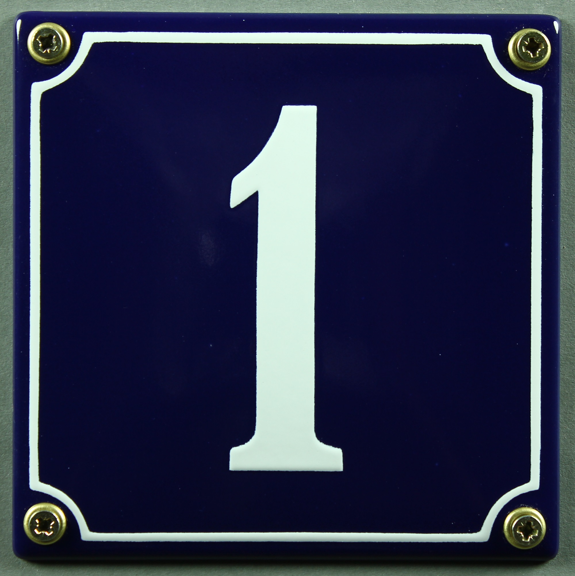 hausnummer-1-hausnummernschild-emaille Hausnummernschild 1 blau - weiß 12x12 cm sofort lieferbar Schild Emaille Hausnummer Haus Nummer Zahl