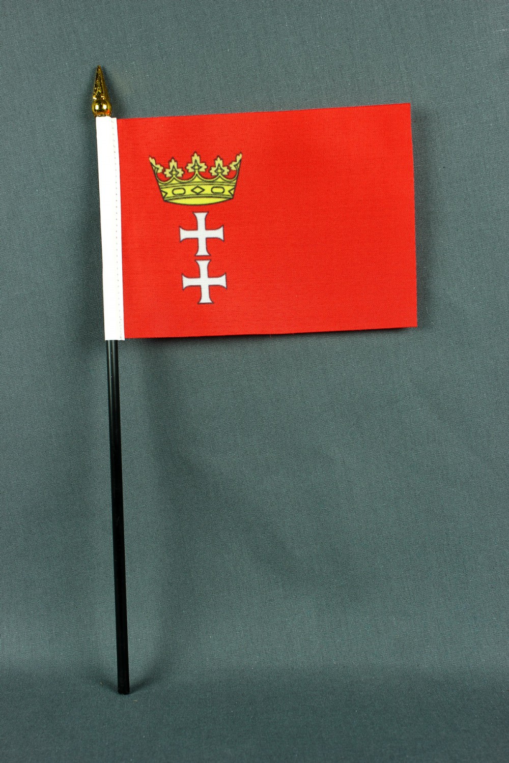 Kleine Tischflagge Danzig historisch 10x15 cm optional mit Tischfähnchenständer