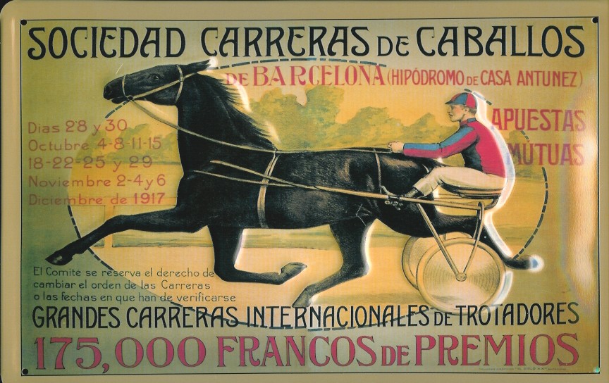 A675-Traben Blechschild Nostalgieschild :  Sociedad Carreras de Caballos