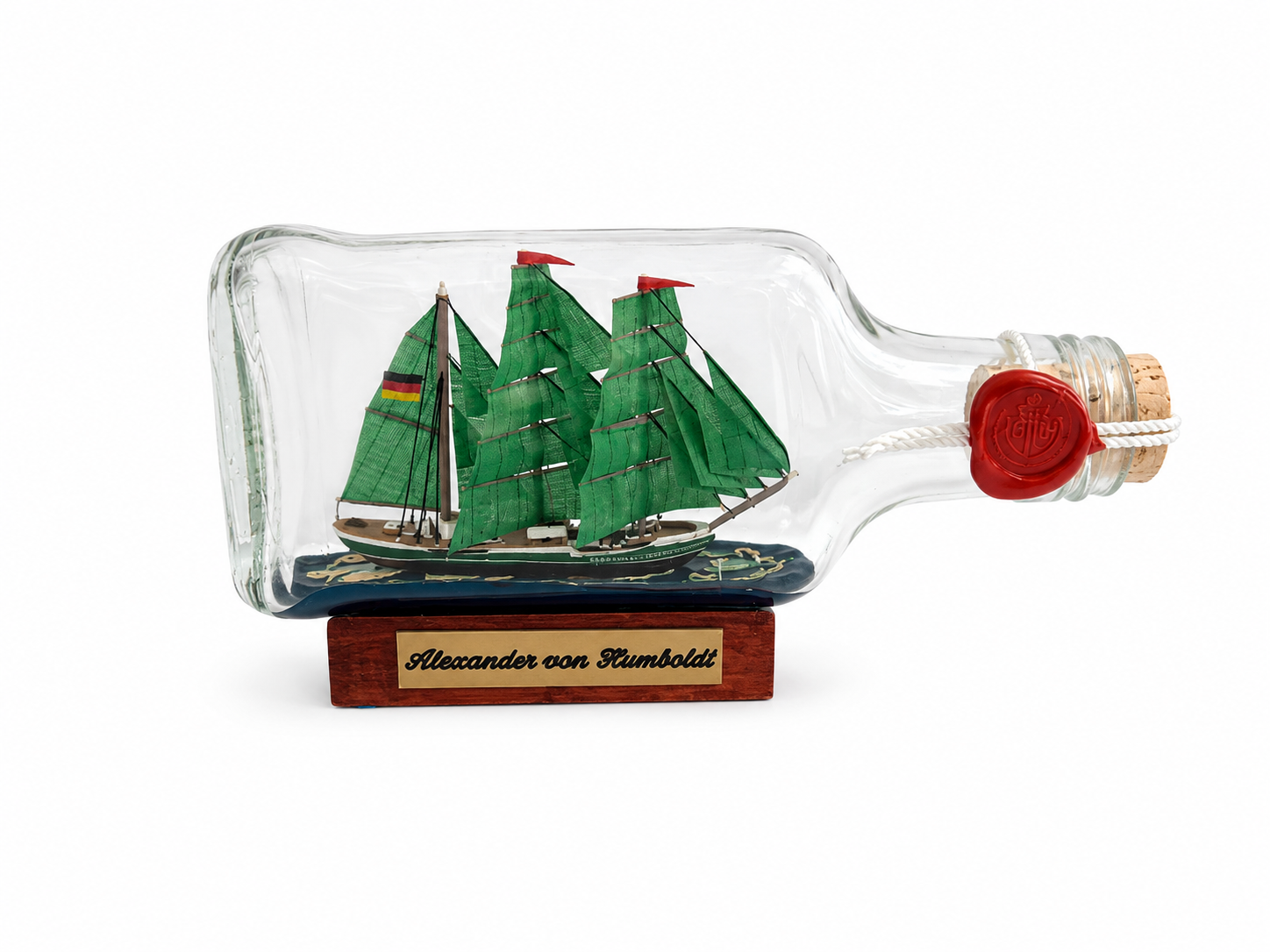 Alexander von Humboldt Buddelschiff Flachmann 0,1 Liter ca. 14x7 cm Flaschenschiff