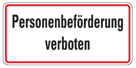 as66152 Aluminium Schild Personenbeförderung verboten 170x350 mm geprägt