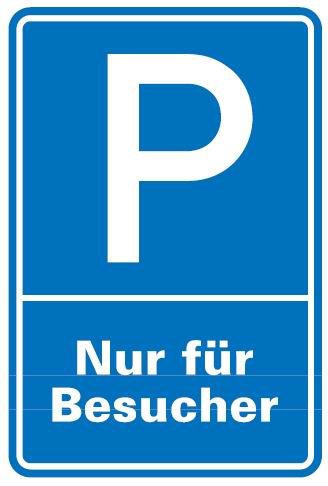 as1172_54597089800f85c Aluminium Schild Parkplatz P Besucher 600x400 mm Alu 0,6 mm geprägt für Wandmontage