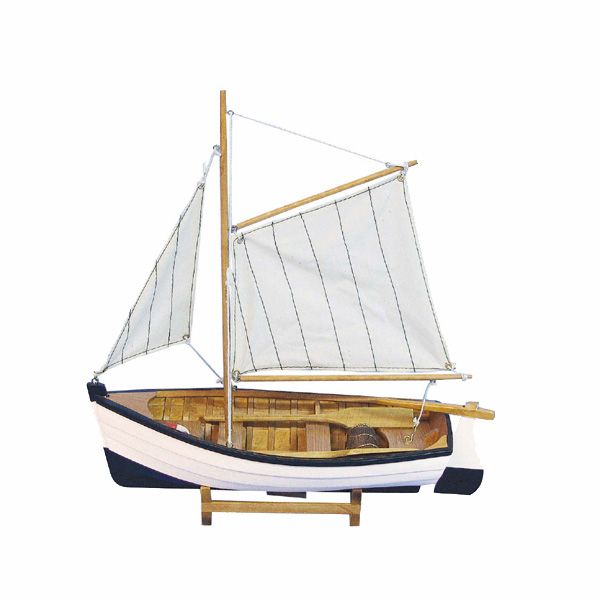 fischerboot Schiffsmodell Fischerboot Segelkutter aus Holz 32x33cm
