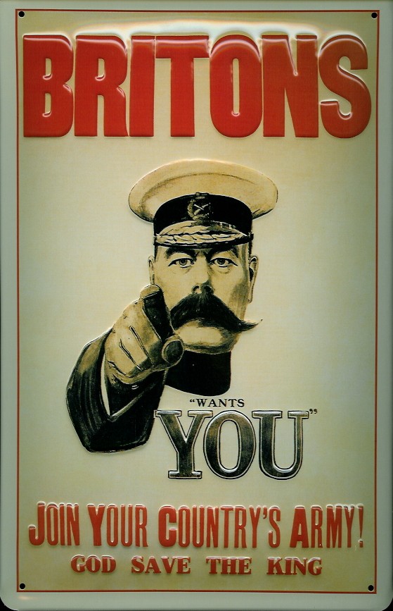 B222-Britons-wants-you Blechschild Nostalgieschild Britons wants YOU Army Rekrutierung