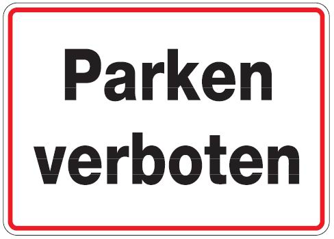 as595_00 Aluminium Schild Parken verboten 250x350 mm geprägt