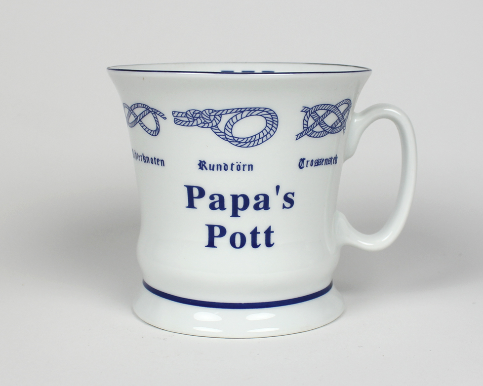 Knotenbecher Papa´s Pott mit Seemannsknoten hoch Kaffeebecher Kaffeetasse Kaffee Pott