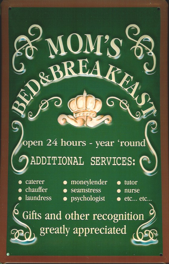 A670-Mom-s Blechschild Mom's Bed & Breakfast Funschild Fun Schild Metallschild
