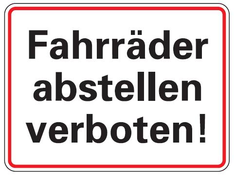 as520_51 Aluminium Schild Fahrräder abstellen verboten 150x200 mm geprägt