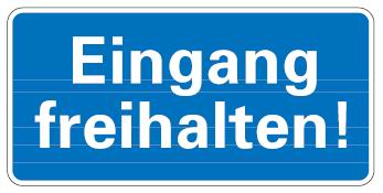 as431_00 Aluminium Schild Eingang freihalten 170x350 mm geprägt