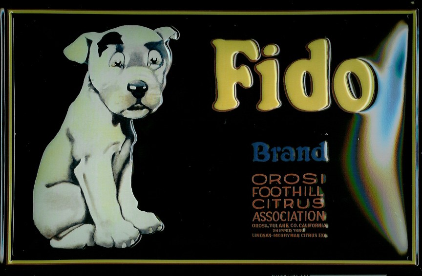 B318-Fido Blechschild Fido Hund Citrus Schild Nostalgieschild Hundefutter Werbung