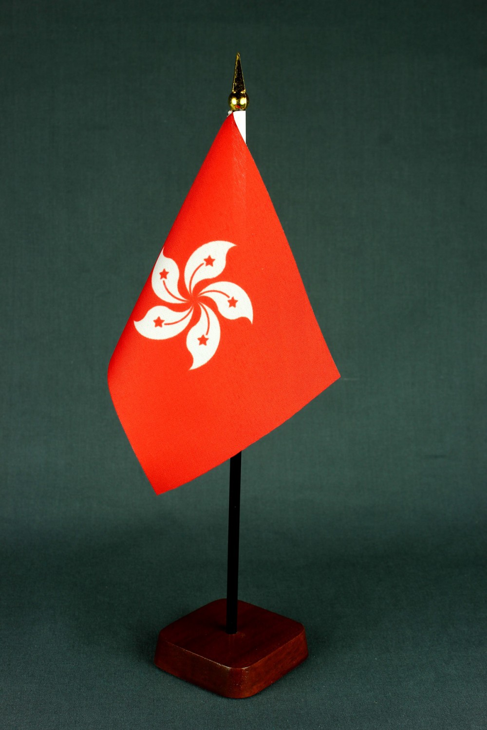 Kleine Tischflagge Hongkong 10x15 cm optional mit Tischfähnchenständer