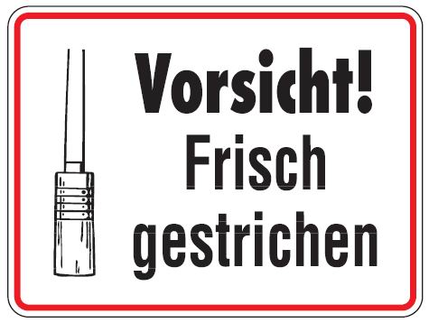 as1145_50 Aluminium Schild Vorsicht frisch gestrichen 150x200 mm geprägt