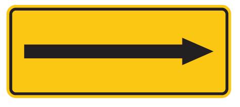 as30551 Aluminium Schild Pfeil rechts 100x240 mm geprägt
