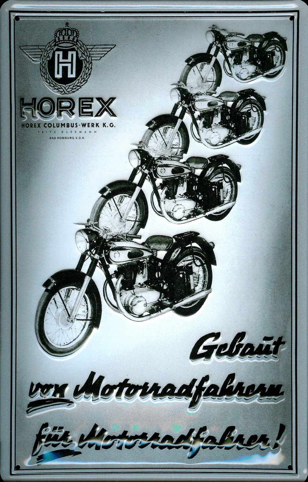B860-Horex Blechschild Horex Motorräder Motorrad Nostalgieschild Schild