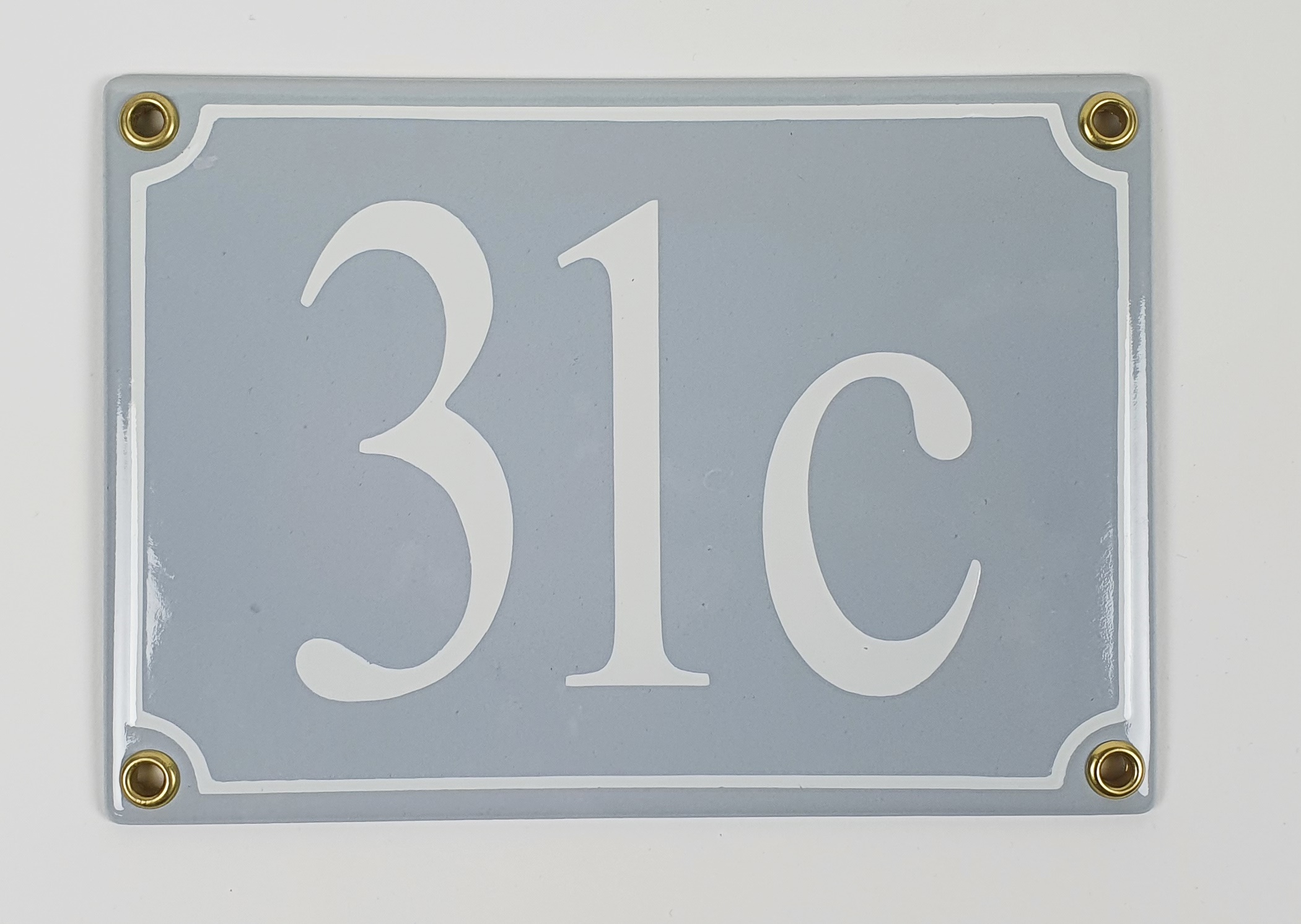 Hausnummernschild 31c grau Serif 17x12 cm Emailleschild