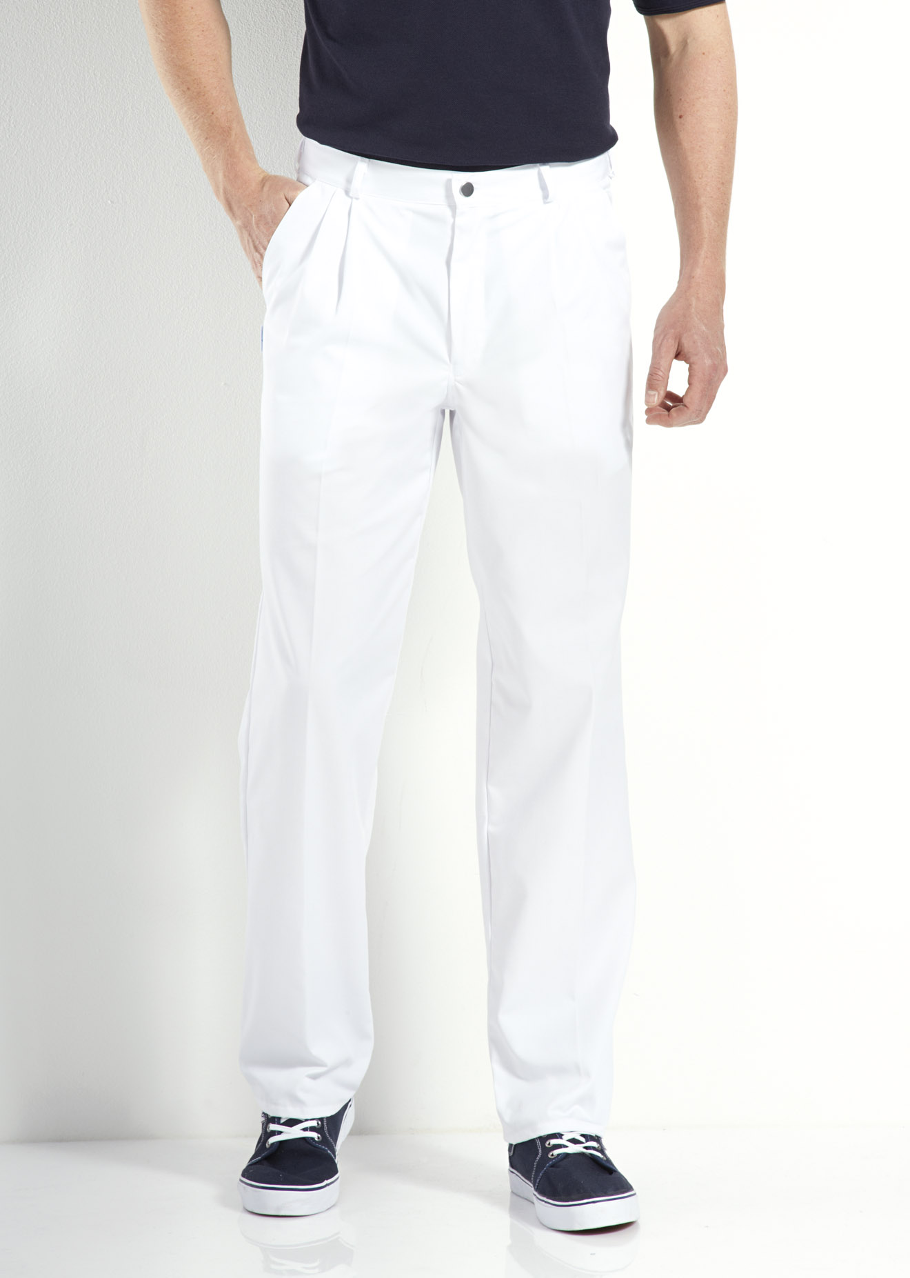 2030_01_2013 Weiße Herren bundfaltenhose Hose von Modas