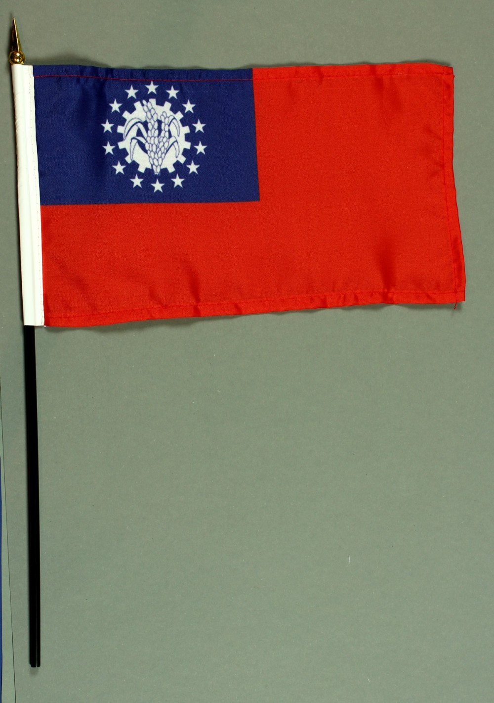 Tischflagge Myanmar Burma alt 15x25 cm BASIC optional mit Tischflaggenständer