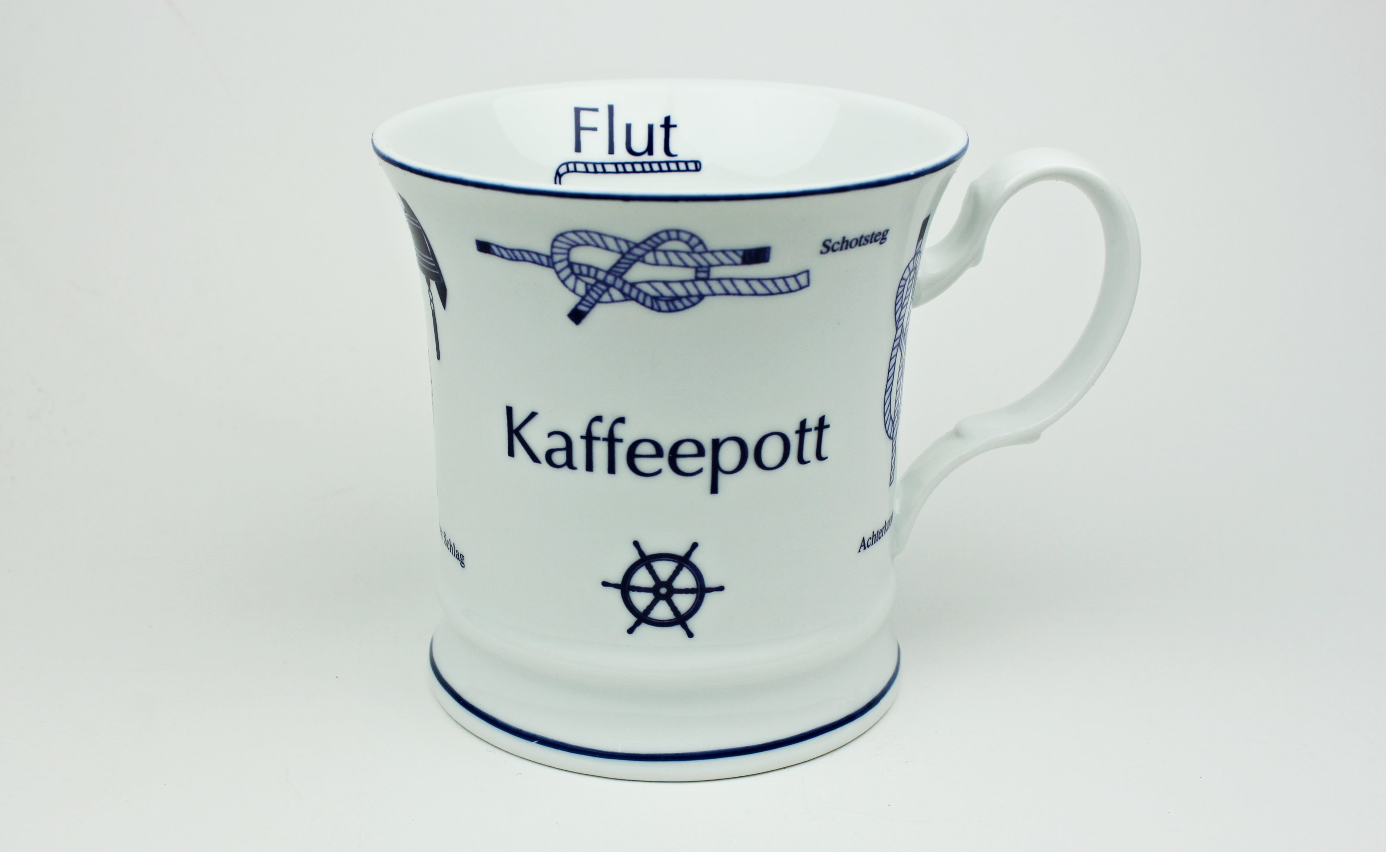 Knotenbecher Kaffeepott mit Seemannsknoten hoch Souvenir Teetasse Tee Becher Andenken T