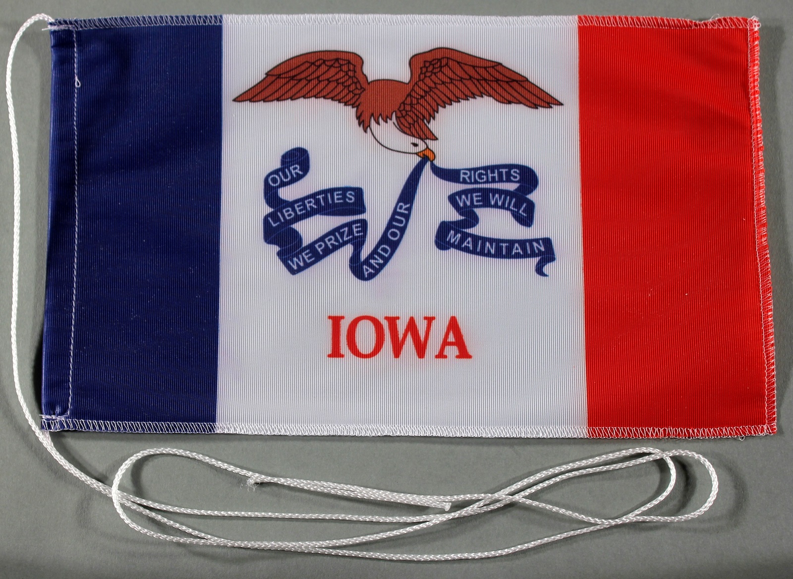 Tischflagge Iowa USA Bundesstaat US State 25x15 cm optional mit Holz- oder Chromständer Tischfahne T