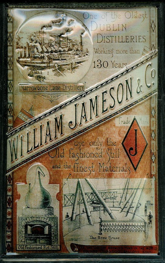 Blechschild Jameson Whiskey Fabrik Dublin Ireland Schild retro Nostalgieschild