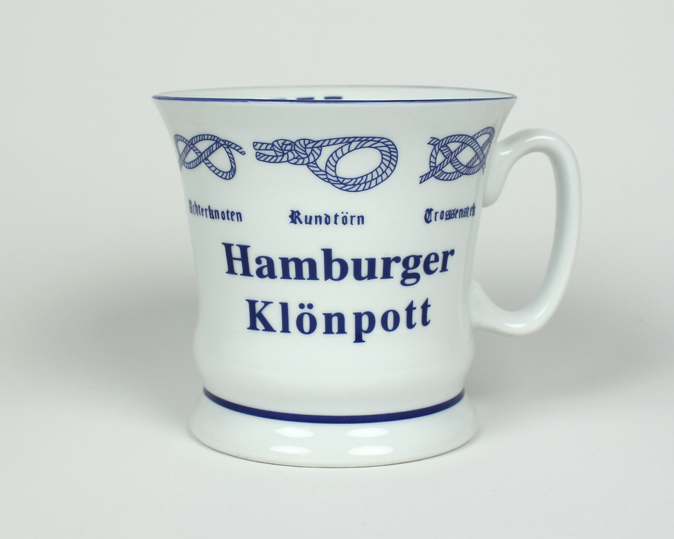 Knotenbecher Hamburger Klönpott mit Seemannsknoten hoch Kaffeebecher Kaffeetasse Kaffee Pott