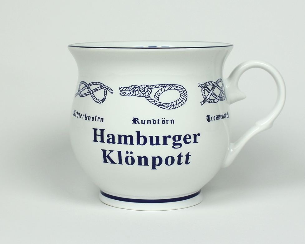 Knotenbecher Hamburger Klönpott mit Seemannsknoten bauchig Kaffeebecher Kaffeetasse Kaffee Pott