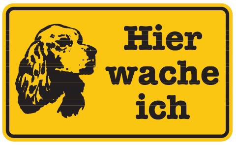 as70_00 Aluminium Schild Hund Hundekopf Hier wache ich 120x200 mm geprägt
