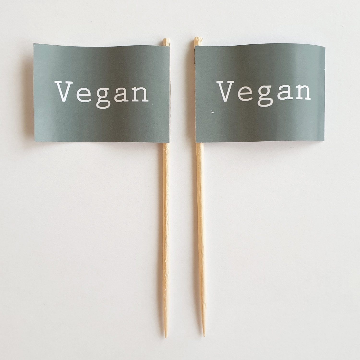 Picker_Grau-Vegan Party-Picker Flagge GRAU Vegan Papierfähnchen in Spitzenqualität 50 Stück Beutel
