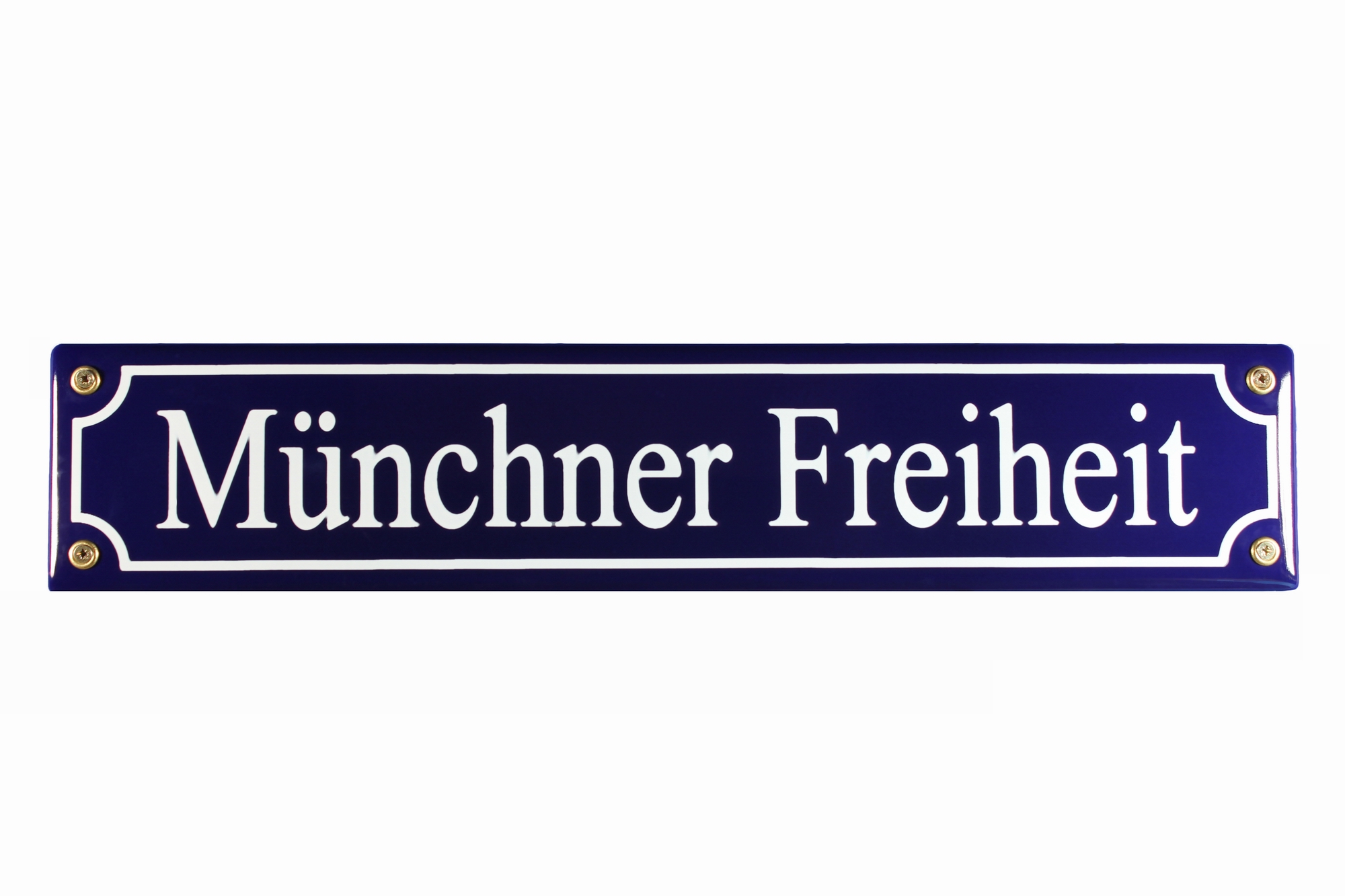 Strassenschild Münchner Freiheit 40x8 cm München Souvenir Email Strassen Schild Emaille