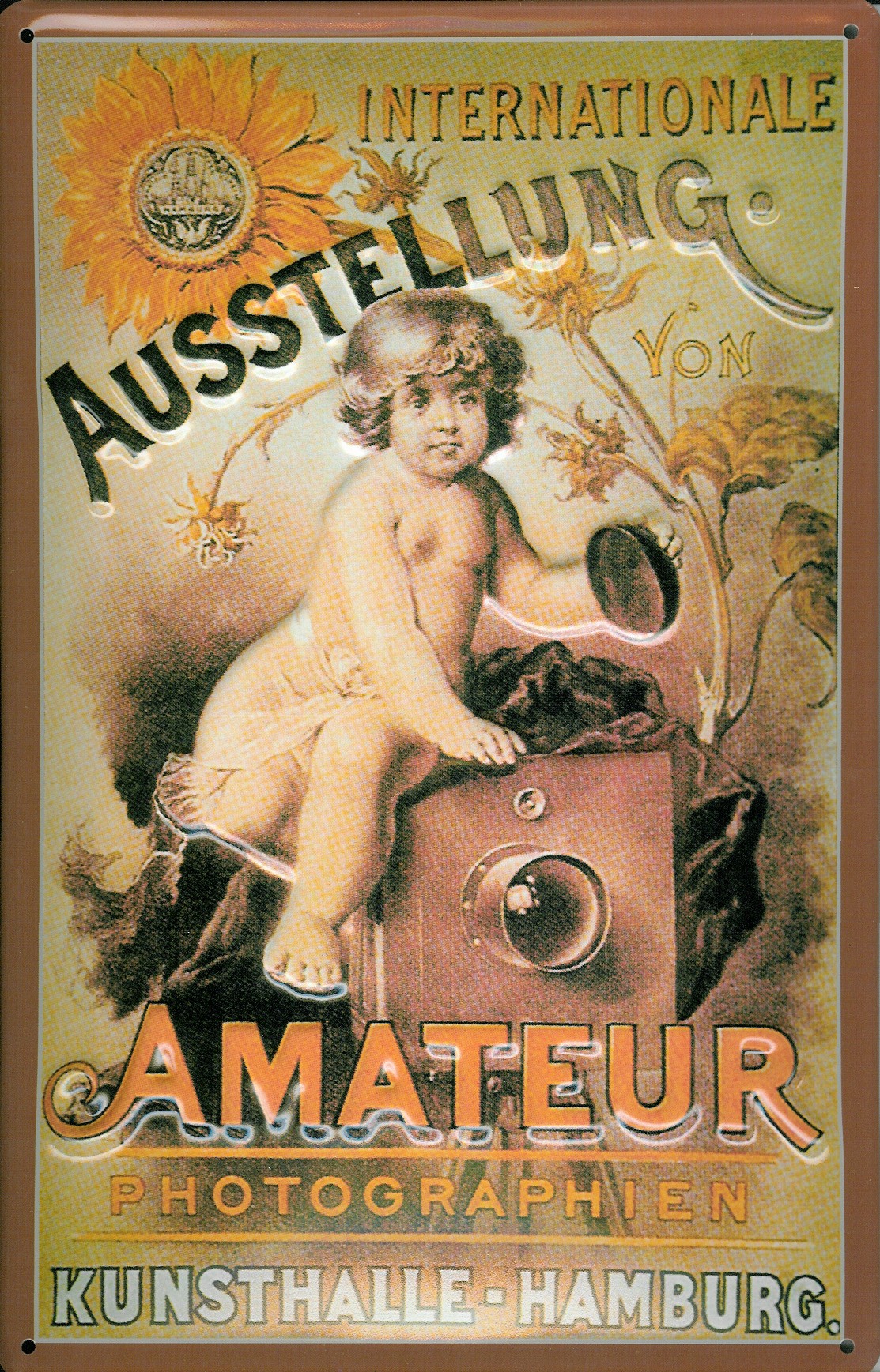 A975-Ausstellung-Hamb Blechschild Nostalgieschild Amateur Photographien Aussstellung Hamburg Kamera
