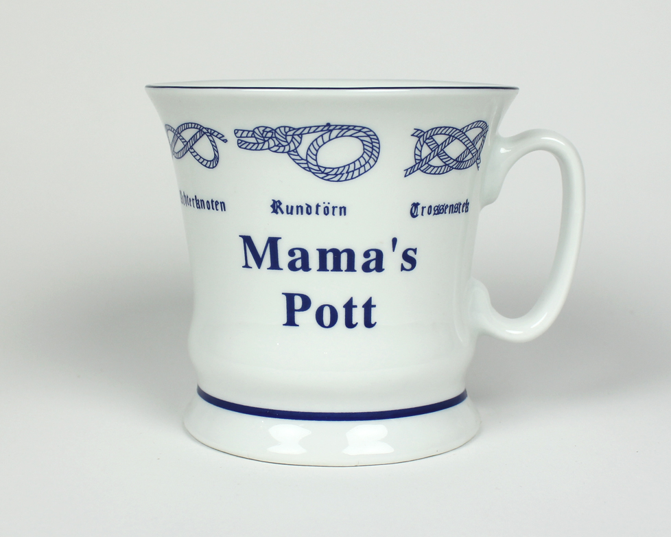 Knotenbecher Mama´s Pott mit Seemannsknoten hoch Kaffeebecher Kaffeetasse Kaffee Pott