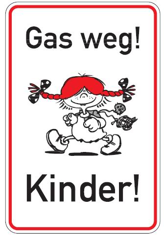 Aluminium Parkplatzschild Gas weg Kinder glatte Oberfläche 750x500  mm  2 mm Alublech