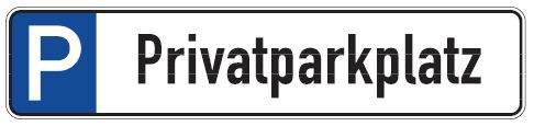 as1151_5759708976e523a Aluminium Parkplatzschild Privatparkplatz 110x520 mm geprägt