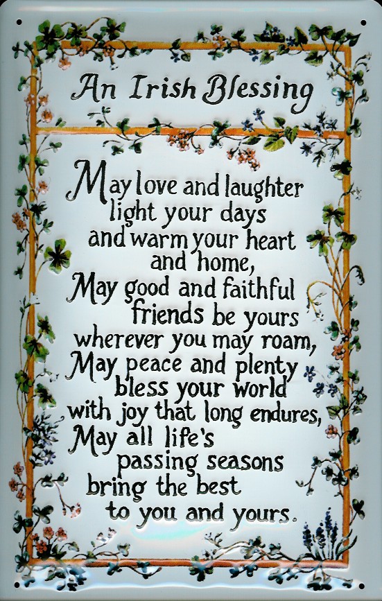 A633-Irish-Blessing Blechschild An Irish Blessing retro Schild Metallschild