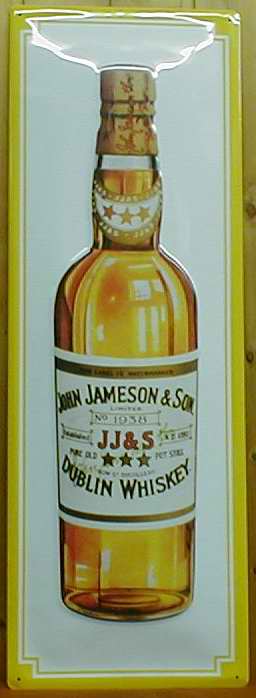 Blechschild John Jameson Dublin Whiskey Flasche Hochformat (3) Schild Werbeschild