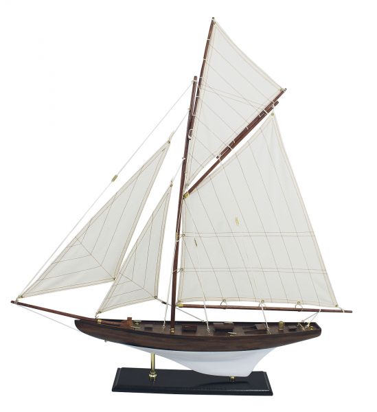 segelyacht-weiss Schiffsmodell Segelyacht weiss aus Holz 70x72,5cm Modellschiff Schiffsmodelle
