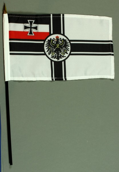 Tischflagge Deutschland Kaiserliche Marine Reichskriegsflagge RKF 25x15 cm  BASIC optional mit Tisc, Tischflaggen 15x25cm am Stab optional mit Ständer, Tischflaggen, Flaggen