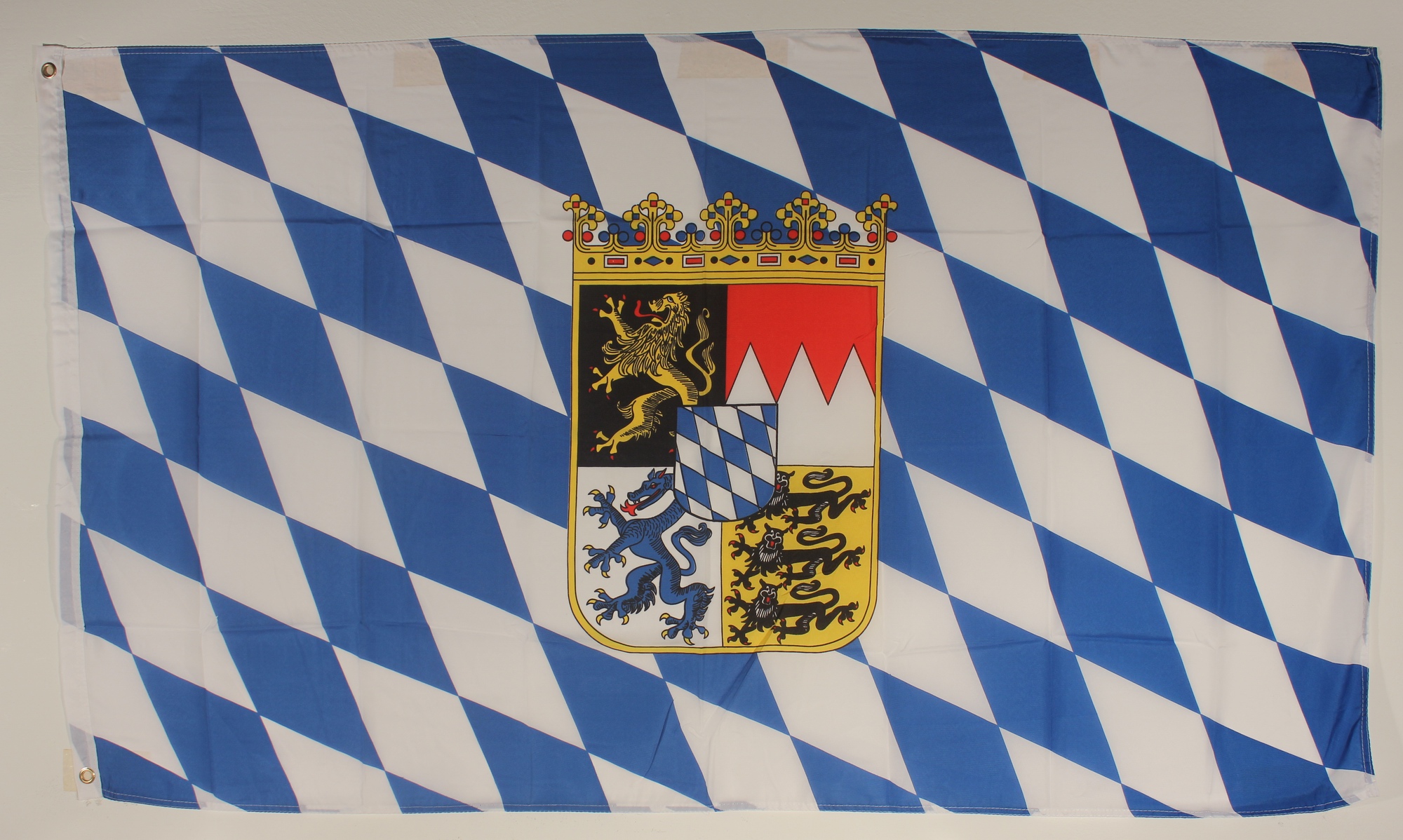 Flagge Fahne Bayern mit Wappen bayerische Bayernflagge, Flaggen 150x90cm  Deutschland, Flaggen 150x90cm, Flaggen