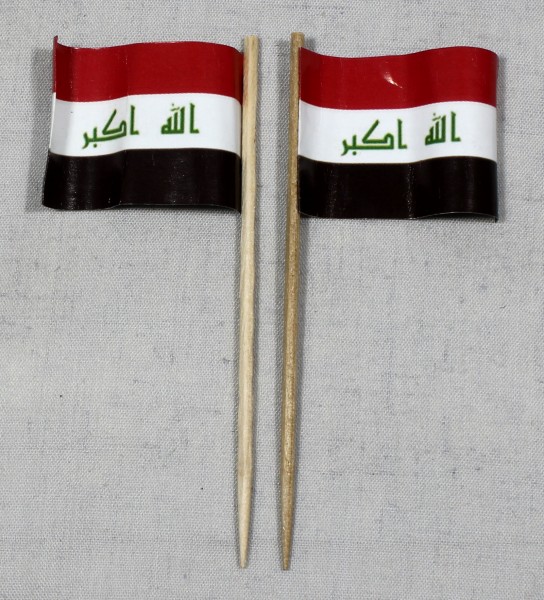 Party-Picker Flagge Irak Papierfähnchen in Spitzenqualität 50
