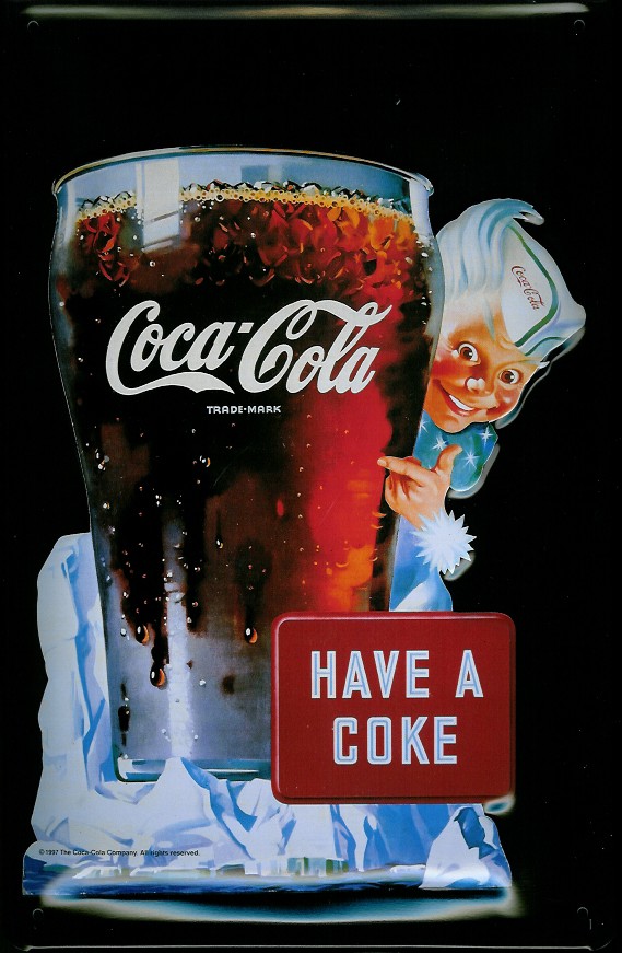 Coca Cola Deko Blech aus Metal 30 cm