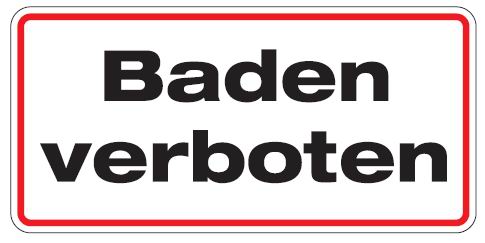 Aluminium Schild Baden verboten 170x350 mm geprägt