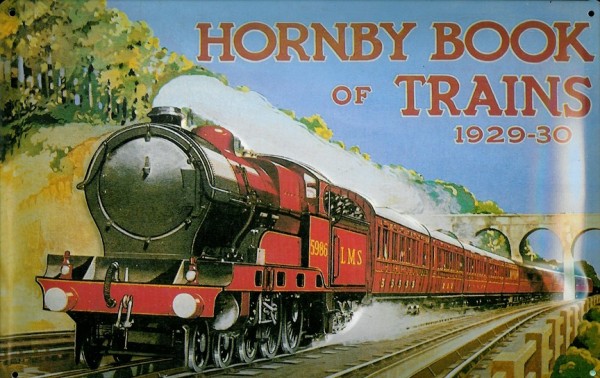 Blechschild Nostalgieschild Hornby book of trains 1929 - 30 Eisenbahn