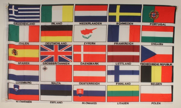 Flagge Fahne : Europa / 25 Staaten, Flaggen 150x90cm Europa, Flaggen  150x90cm, Flaggen