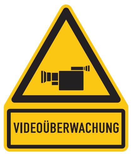 Aluminium Schild Videoüberwachung 237x200 mm geprägt, Betriebliche  Zutrittsverbote und Einschränkungen, Aluminium Schilder, Schilder